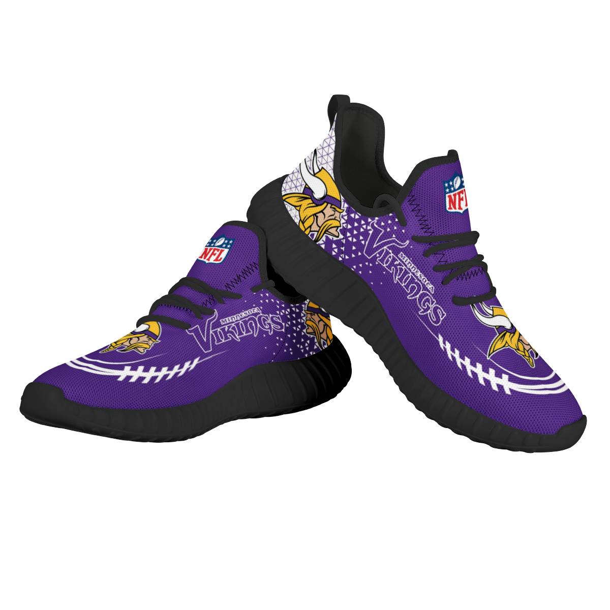 Men's NFL Minnesota Vikings Mesh Knit Sneakers/Shoes 004